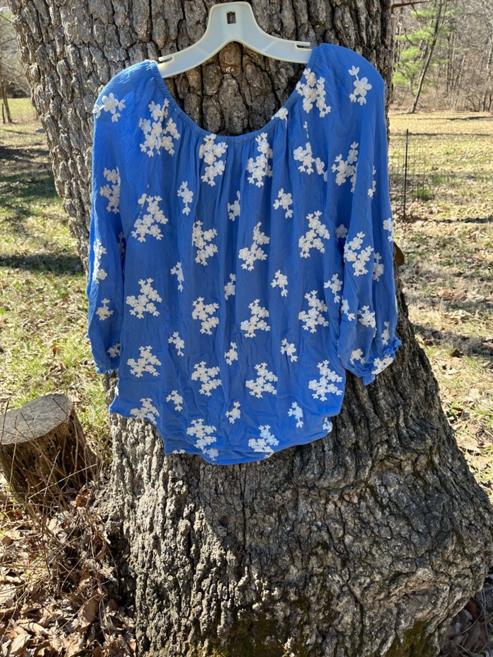 ⭐️Soft Surroundings Embroidered Peasant Blouse in size L - Picture 4 of 4